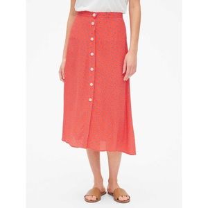 Gap Floral Button-front Midi Skirt